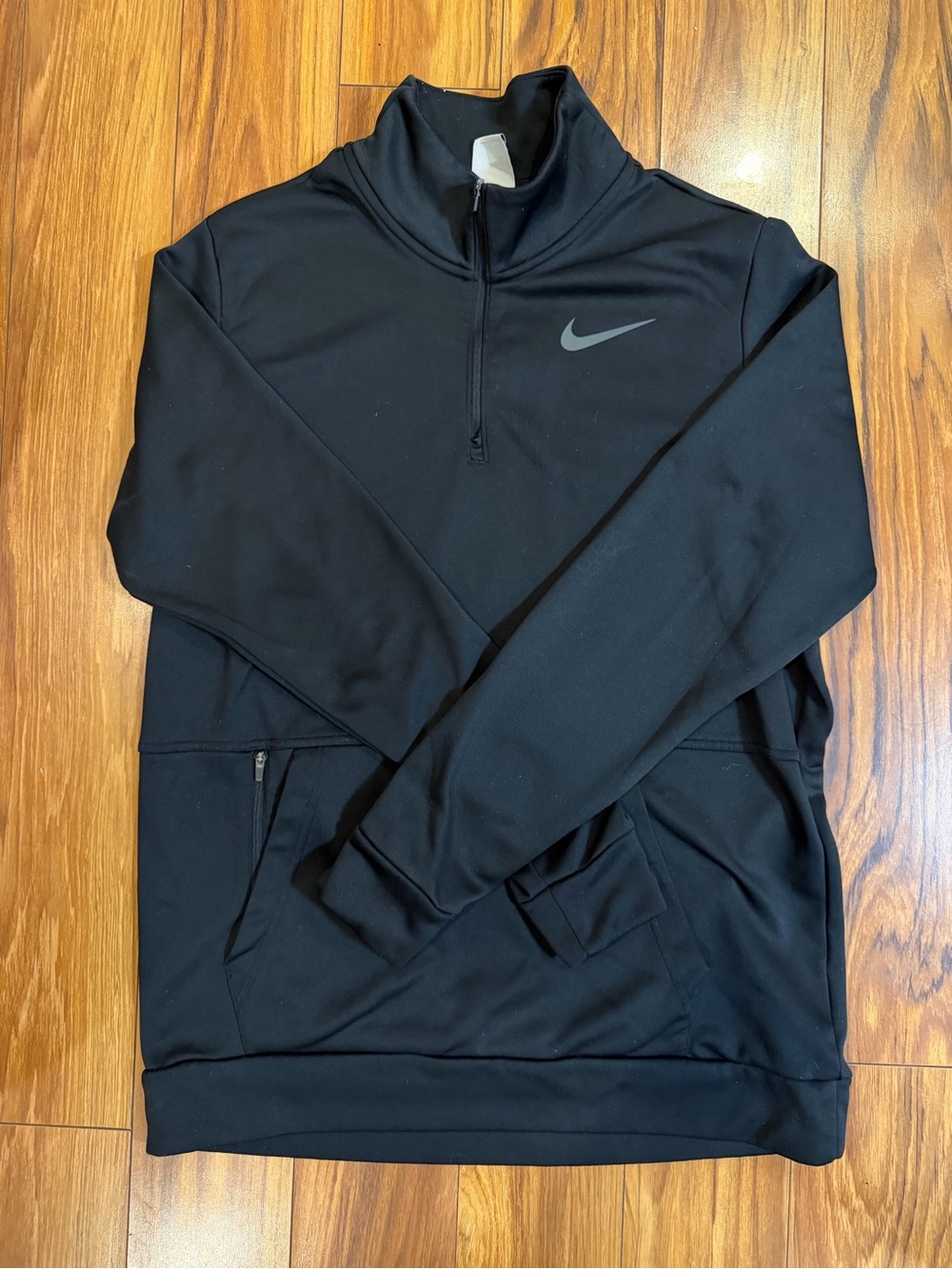 Mens Nike Dri-FIT Therma Long Sleeve 1/4 Zip Training Top Size LT Fleeced lined - Picture 3 of 5